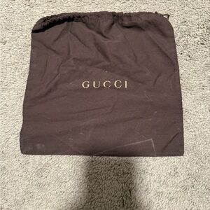 Gucci Chocolate Brown Dust Bag with Gold Logo